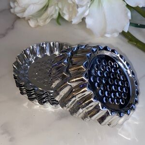 Silver Fluted Tart Molds ser of 10 Aluminum Molds
